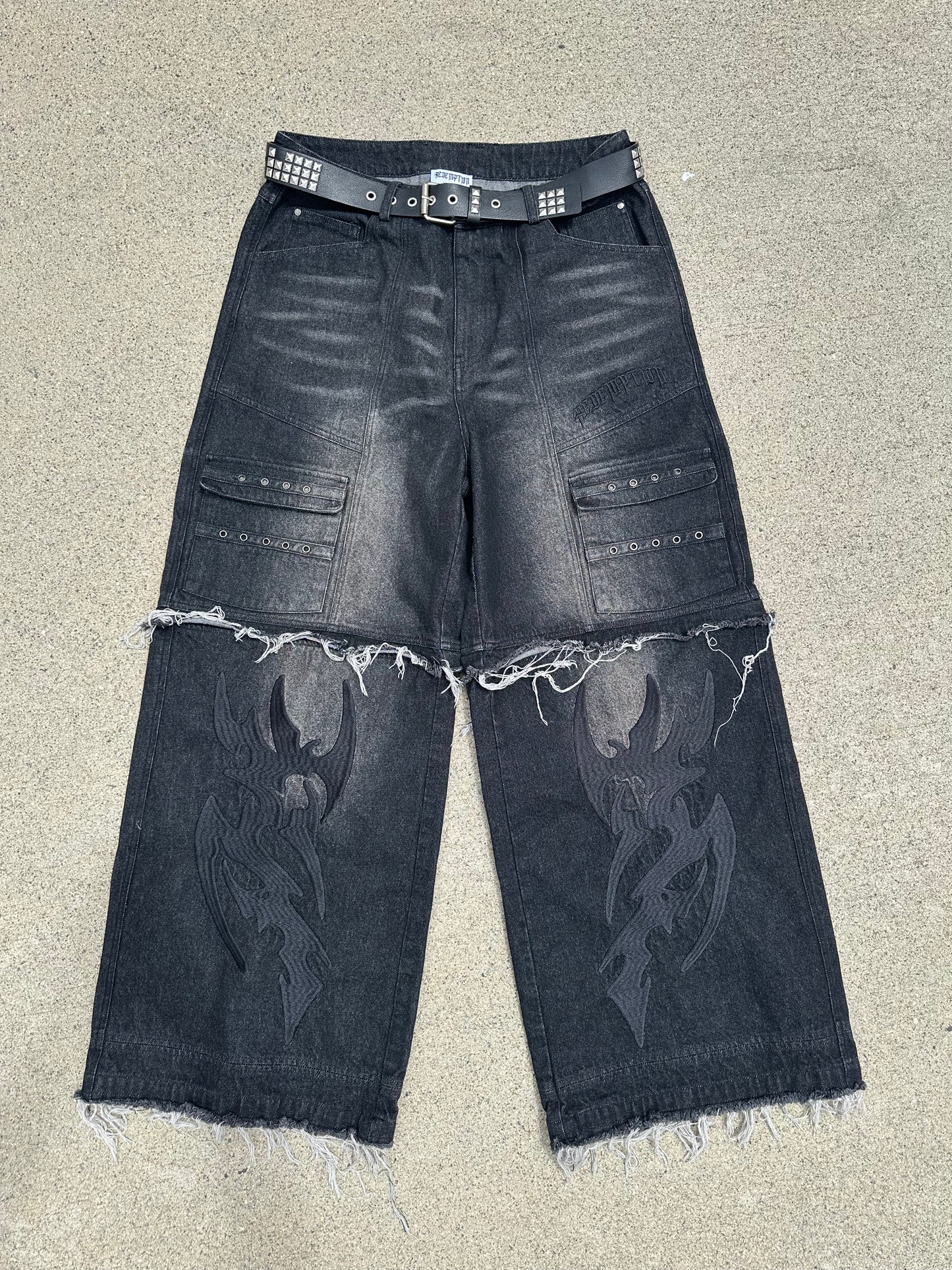 BLACK "REVENGE" DENIM JEANS