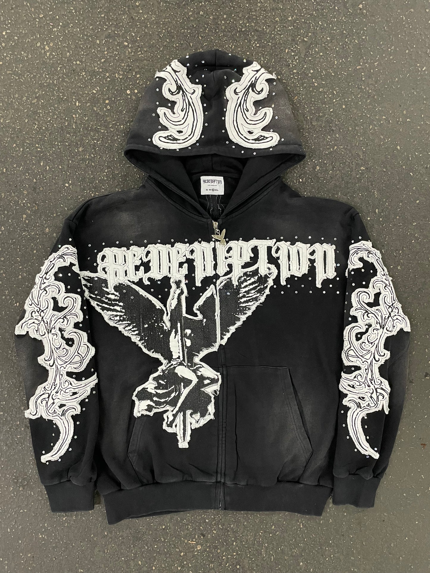 V2 "HONOR" DISTRESSED ZIP UP