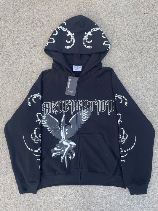 BLACK "HONOR" ZIP UP