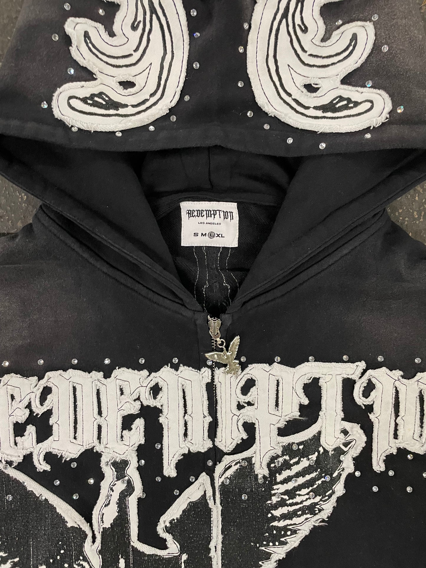 V2 "HONOR" DISTRESSED ZIP UP