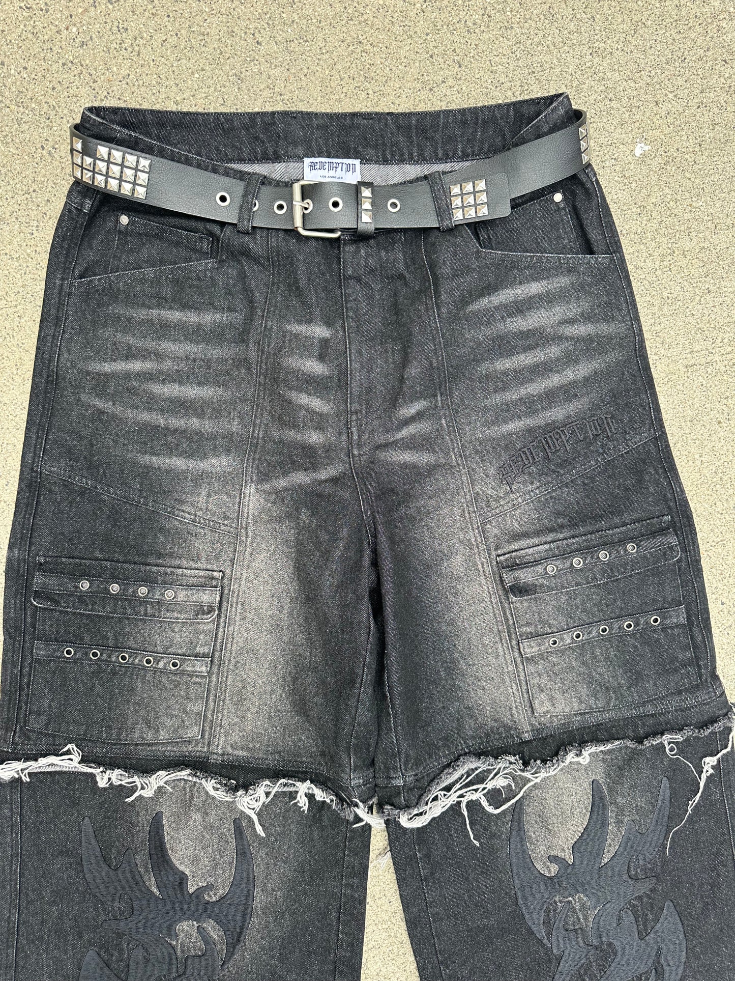 BLACK "REVENGE" DENIM JEANS