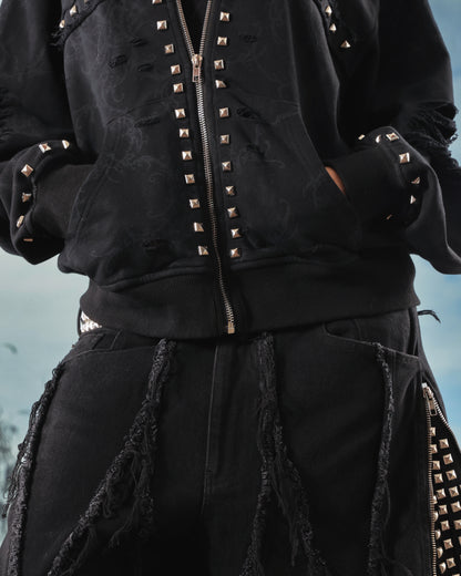 "VEIL" STUDDED ZIP UP