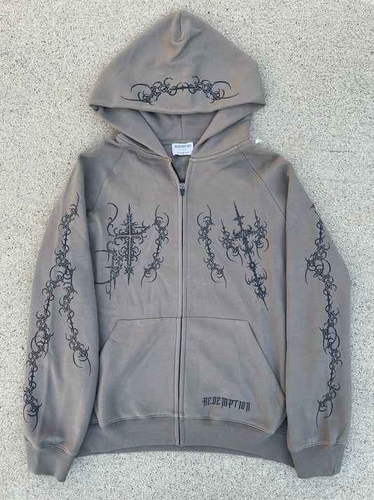 CHARCOAL REDEMPTION" ZIP UP