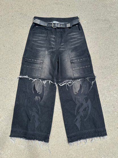 BLACK "REVENGE" DENIM JEANS