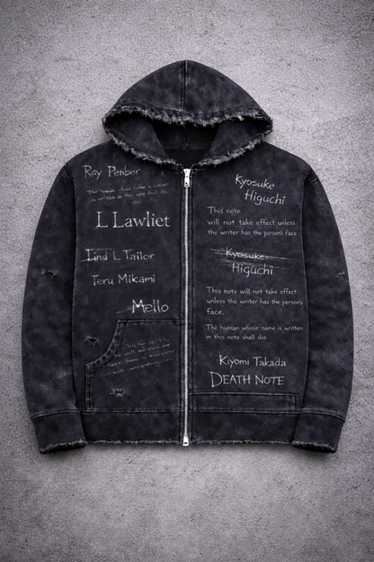 "KIRA" DEATH NOTE ZIP UP