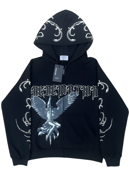 BLACK "HONOR" ZIP UP