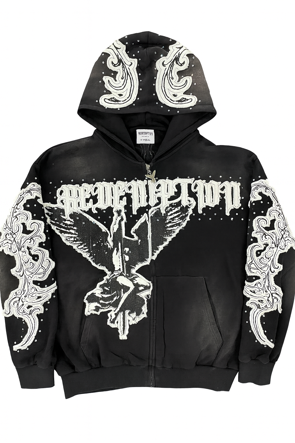 V2 "HONOR" DISTRESSED ZIP UP