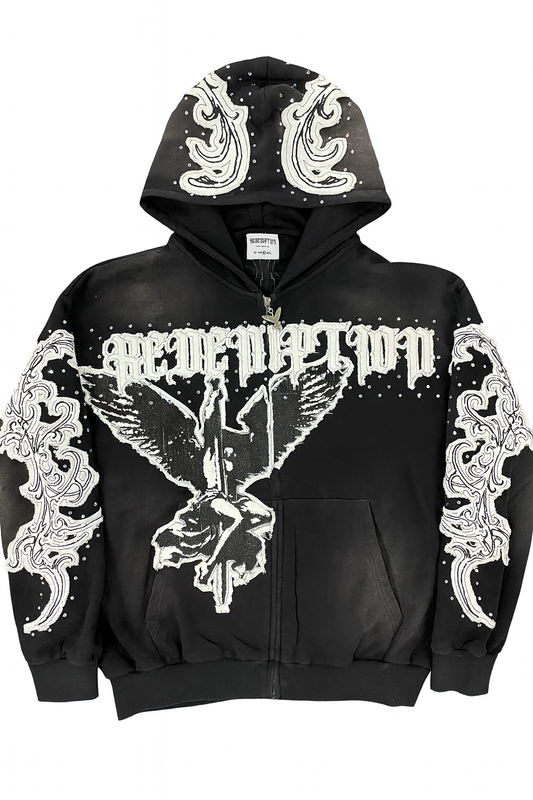 V2 "HONOR" DISTRESSED ZIP UP