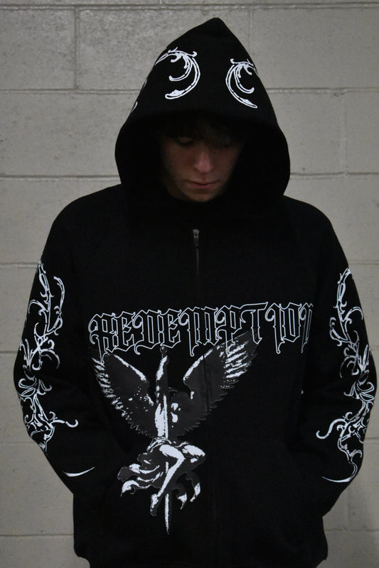 BLACK "HONOR" ZIP UP