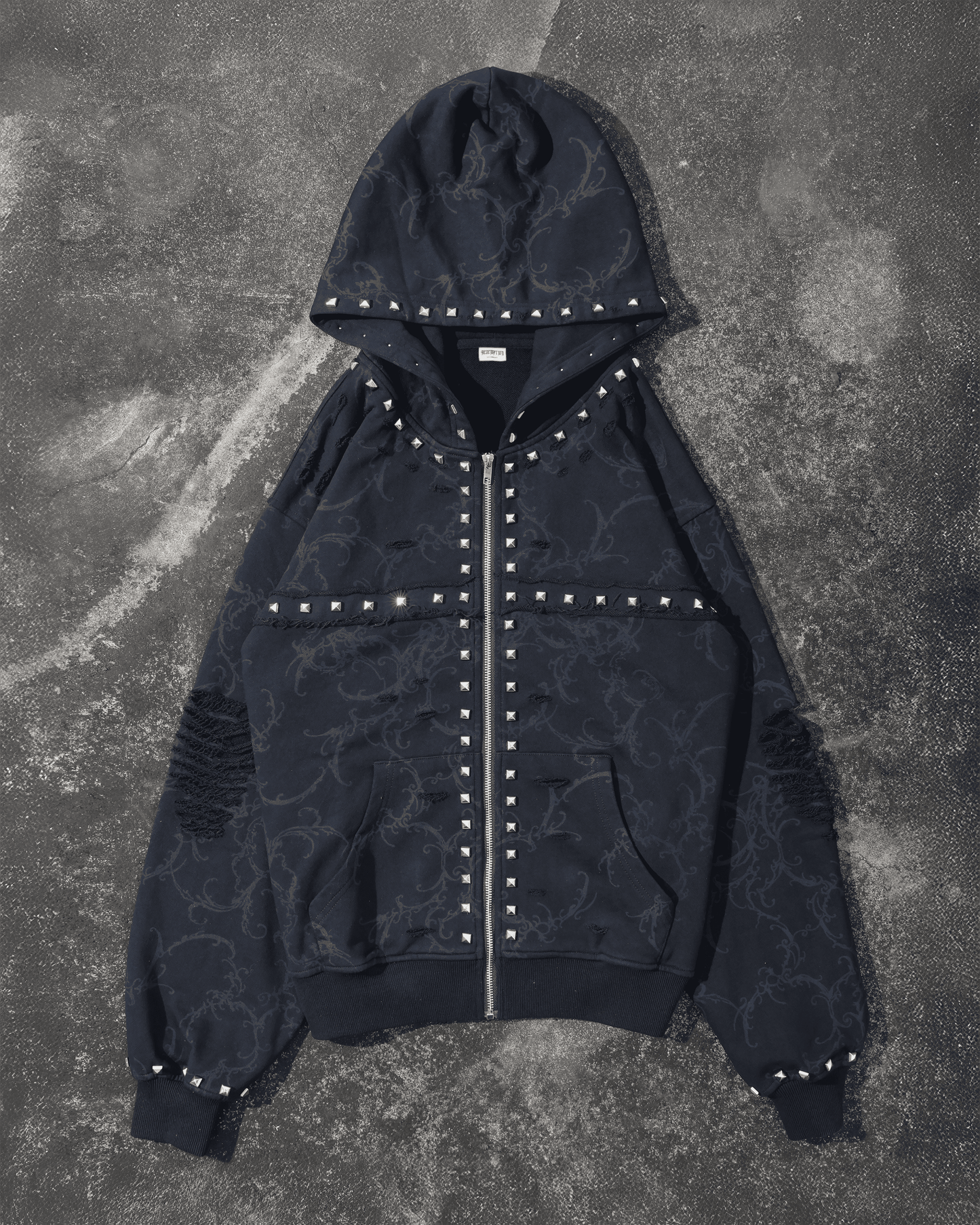 "VEIL" STUDDED ZIP UP