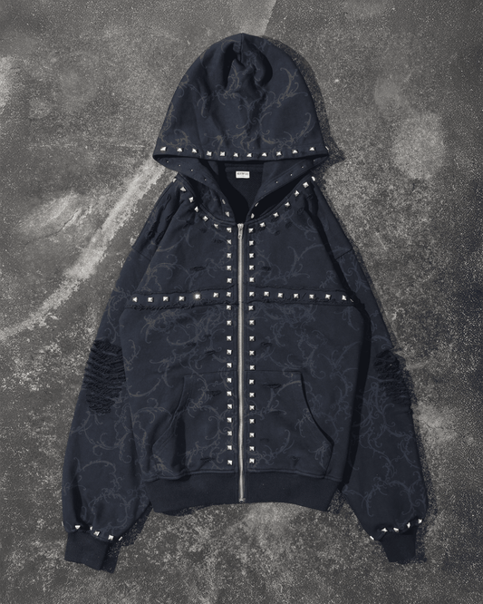 "VEIL" STUDDED ZIP UP
