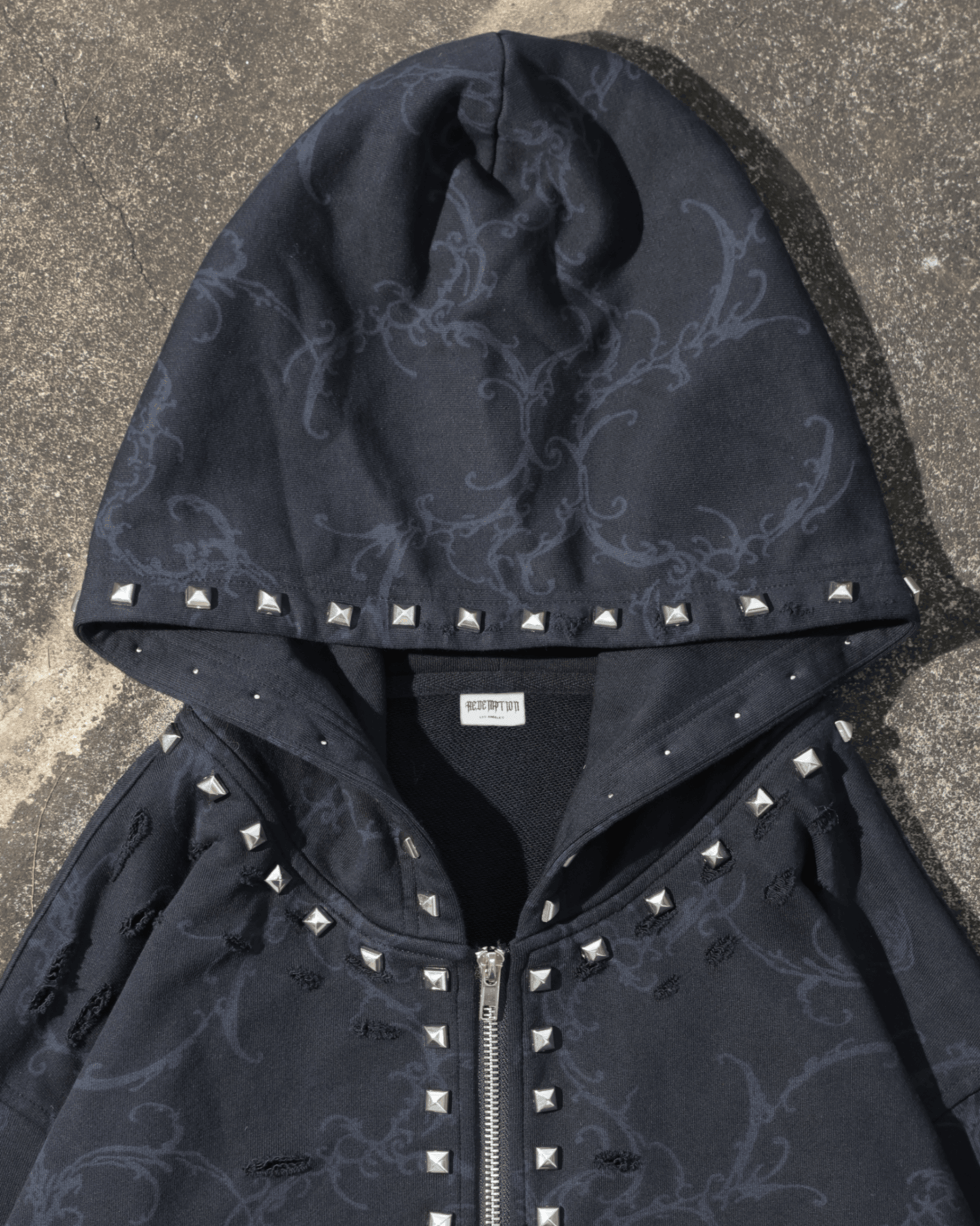"VEIL" STUDDED ZIP UP